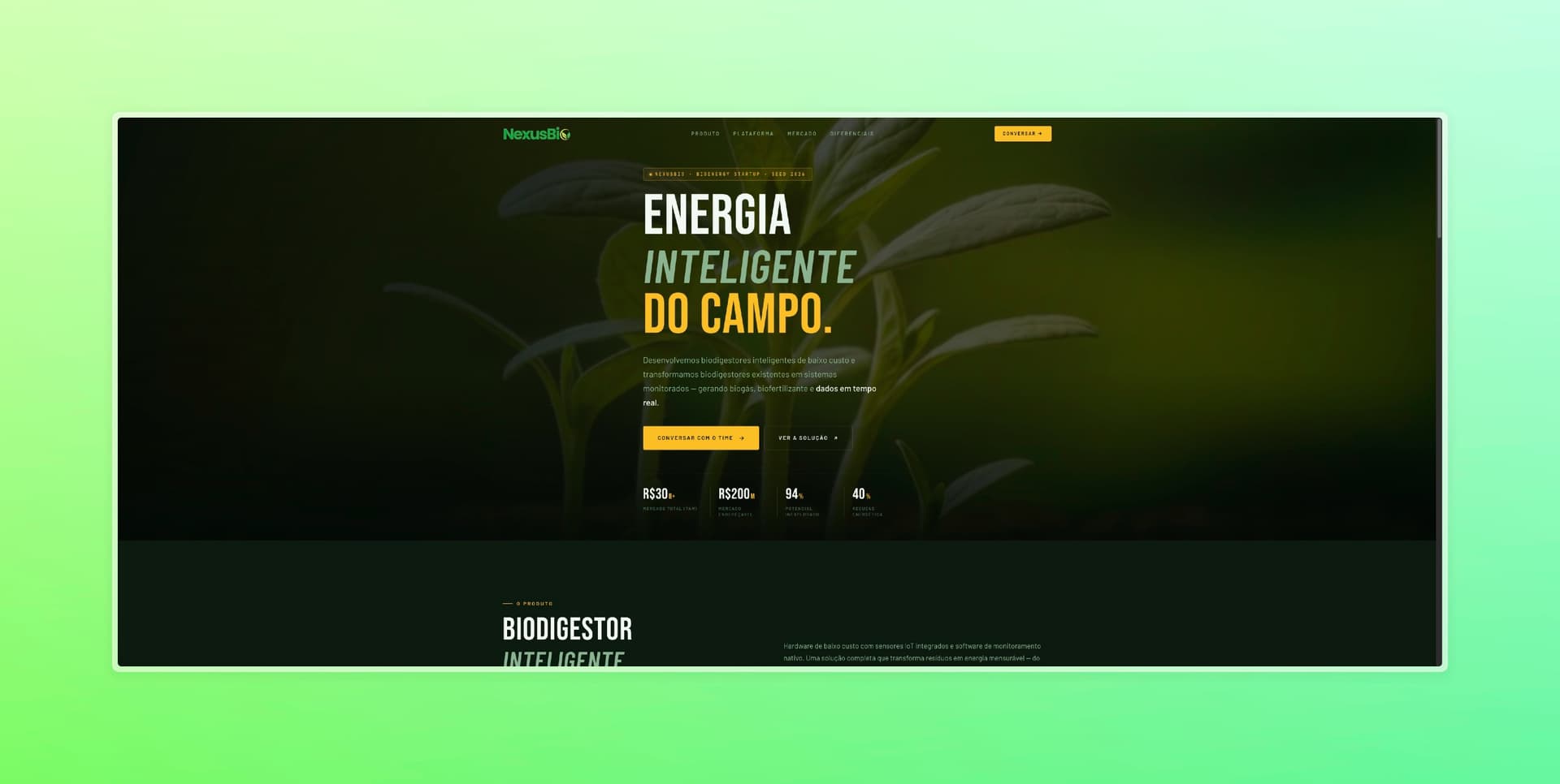 NEXUSBIO — STARTUP BIOTECH — FULLSTACK · STARTUP · LANDING PAGE